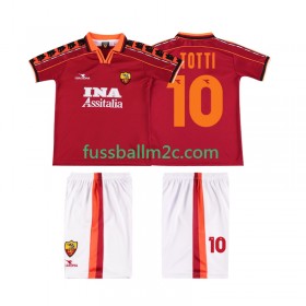 Fußballtrikots AS Rom TOTTI 10 1999 Retro Kinder Heim Trikotsatz 1998